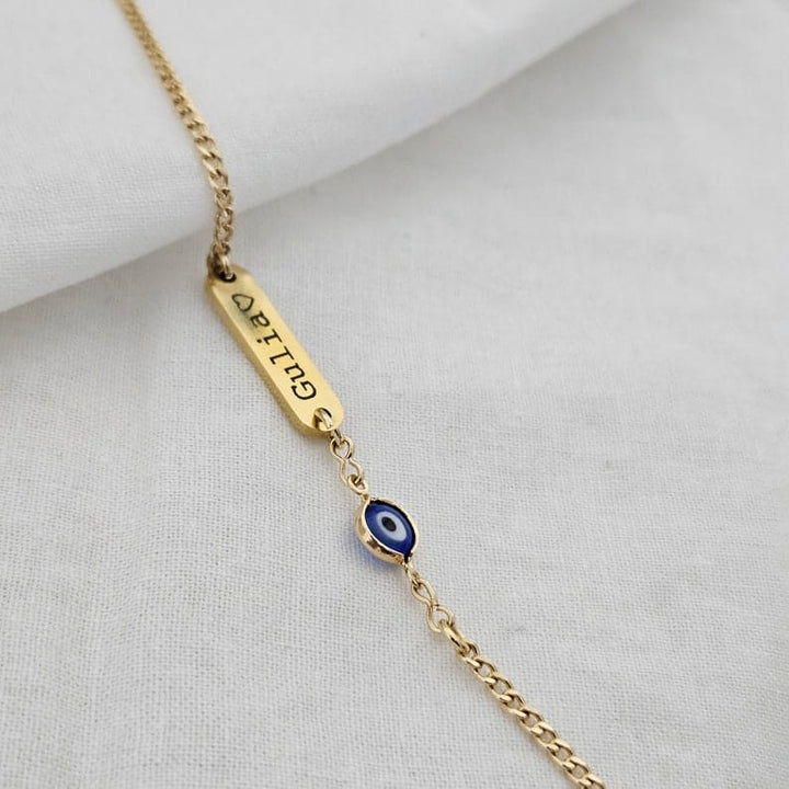 Personalized Evil Eye Charm Bracelet