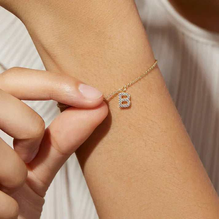 Dainty Diamond Initial Bracelet