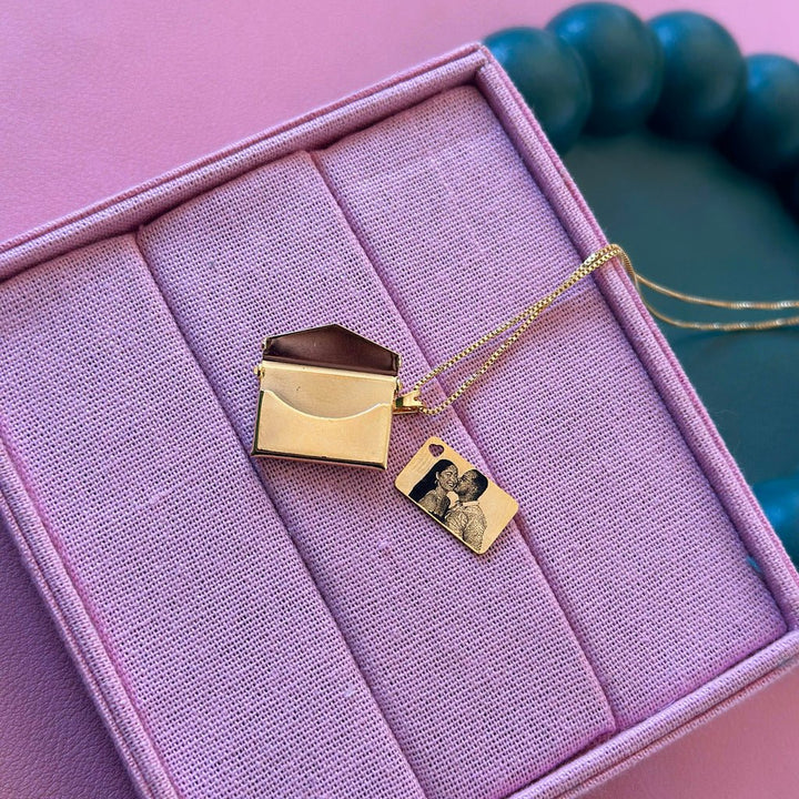 Engraved Envelope Necklace
