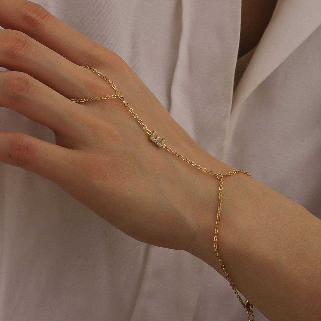Custom Crystal Initial Hand Chain