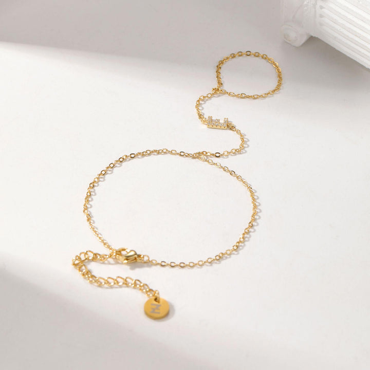 Custom Crystal Initial Hand Chain