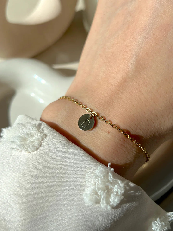 Initial Coin Couple Bracelet