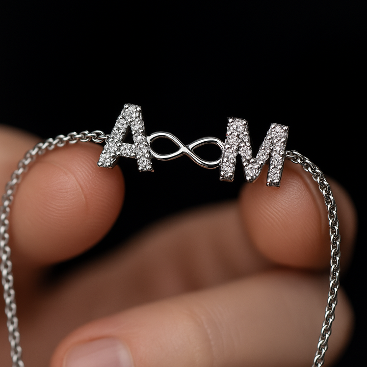 Elegant Gold & Silver Soul Script Bracelet - Customizable Initial Charm