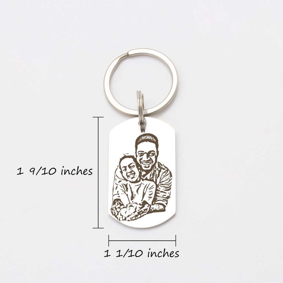 Personalized Double Sided Engraved Photo Keychain