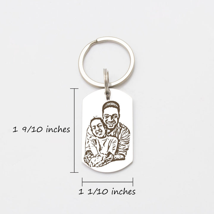 Personalized Double Sided Engraved Photo Keychain