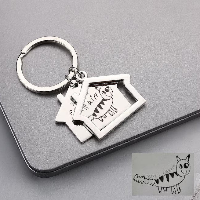 Personalized House Shaped Keychain