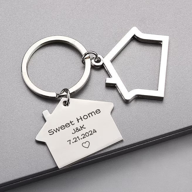 Personalized House Shaped Keychain