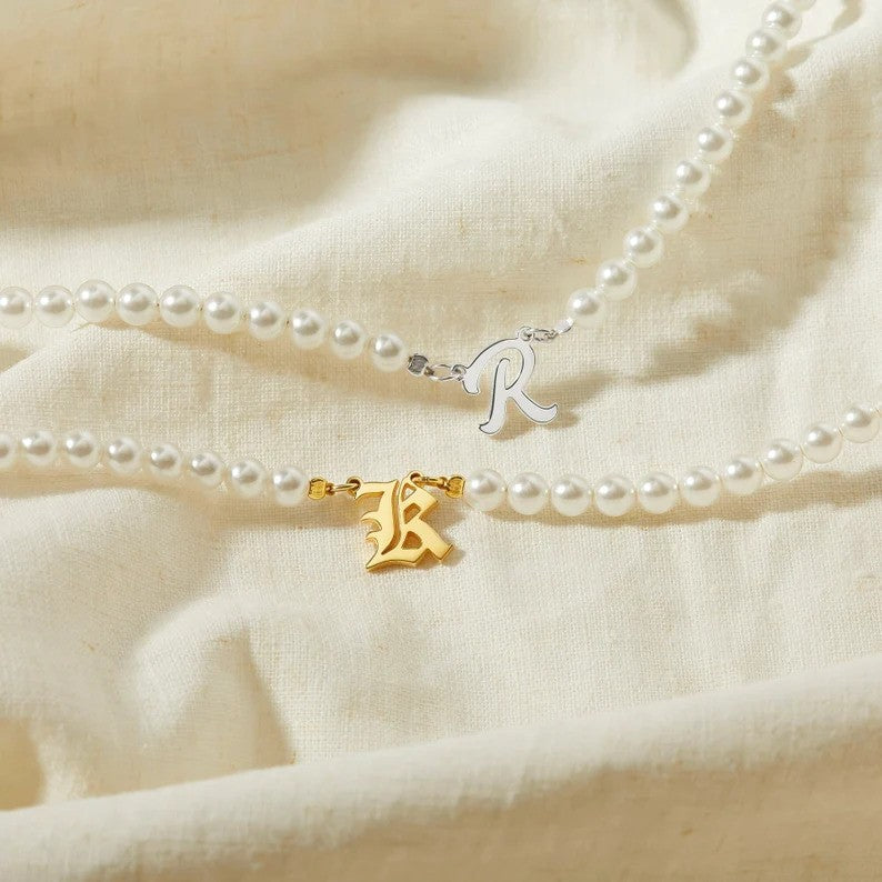 Personalized Initial Pearl Necklace