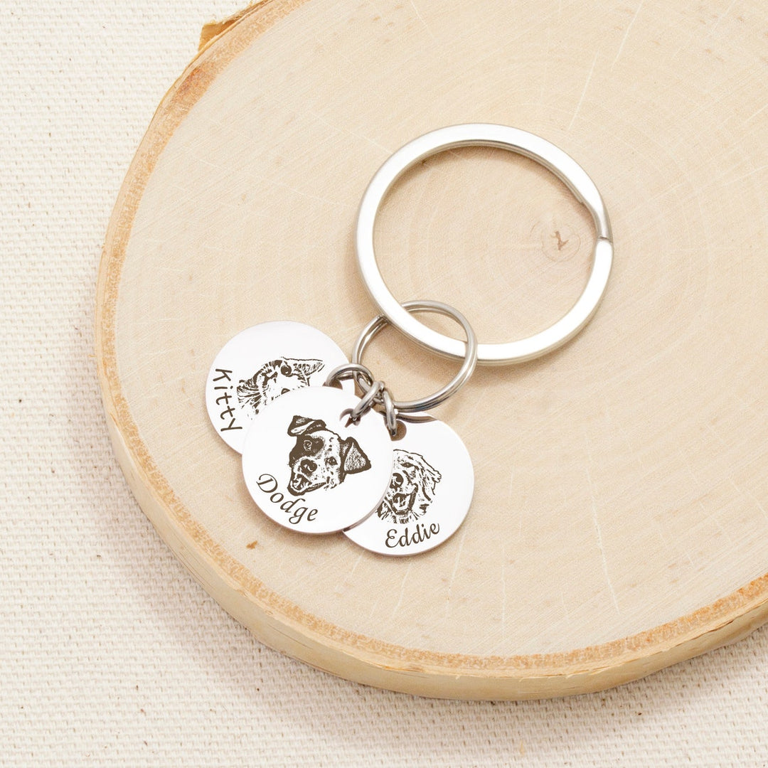 Personalized Pet Photo Engraved Keychain