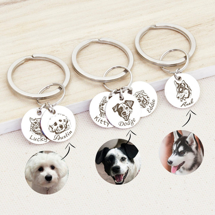 Personalized Pet Photo Engraved Keychain