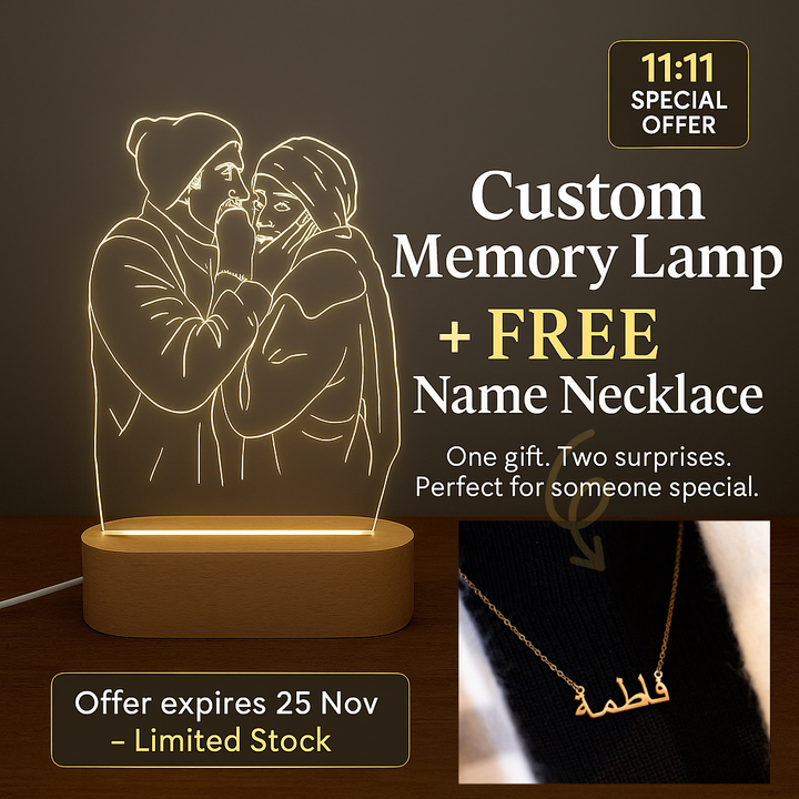 ⭐ Lampiece™ Custom Memory Lamp + FREE Name Necklace