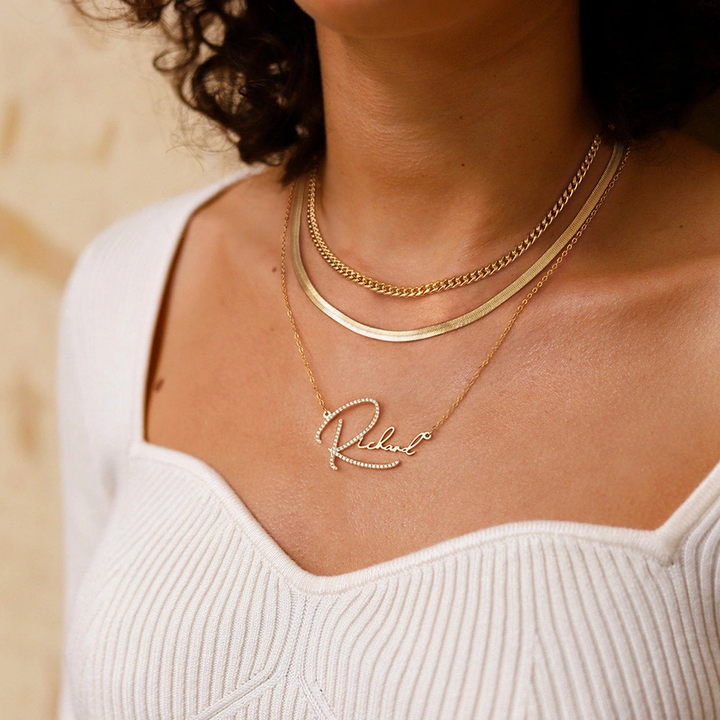 Diamond Signature Name Necklace | PREMIUM