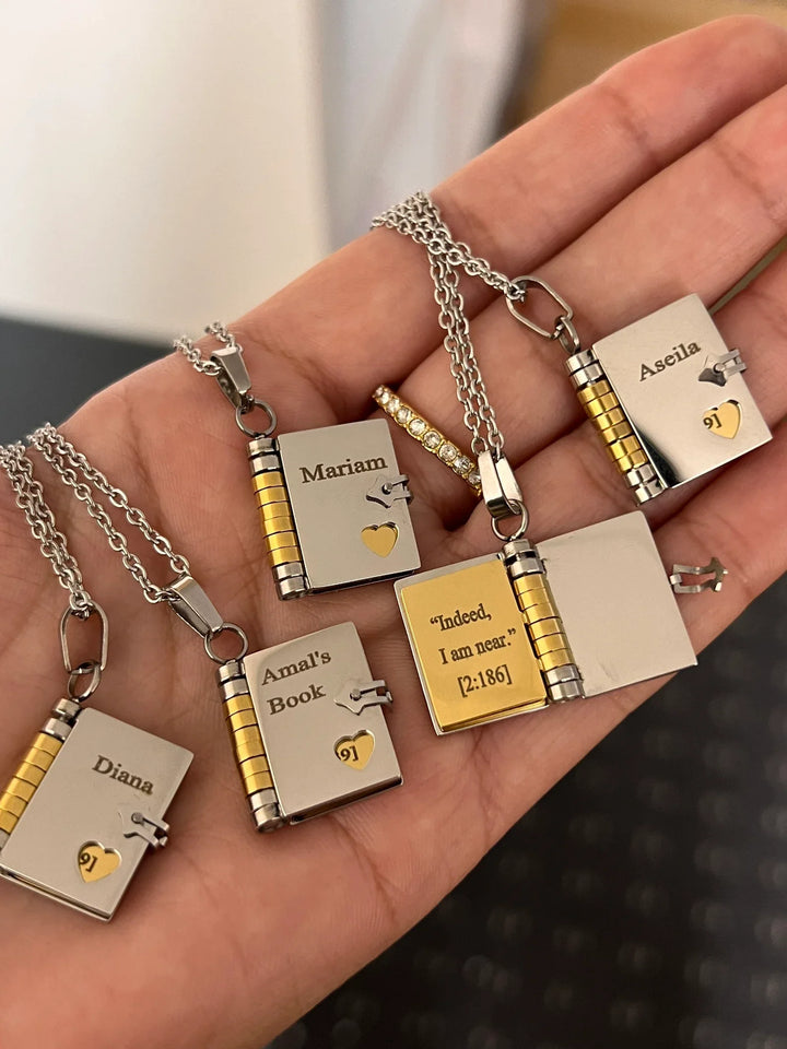 Book Necklace - Any Message Inside