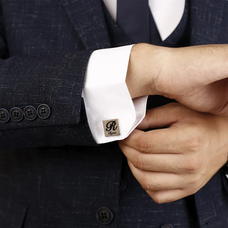 Square Bold Initial Cufflinks