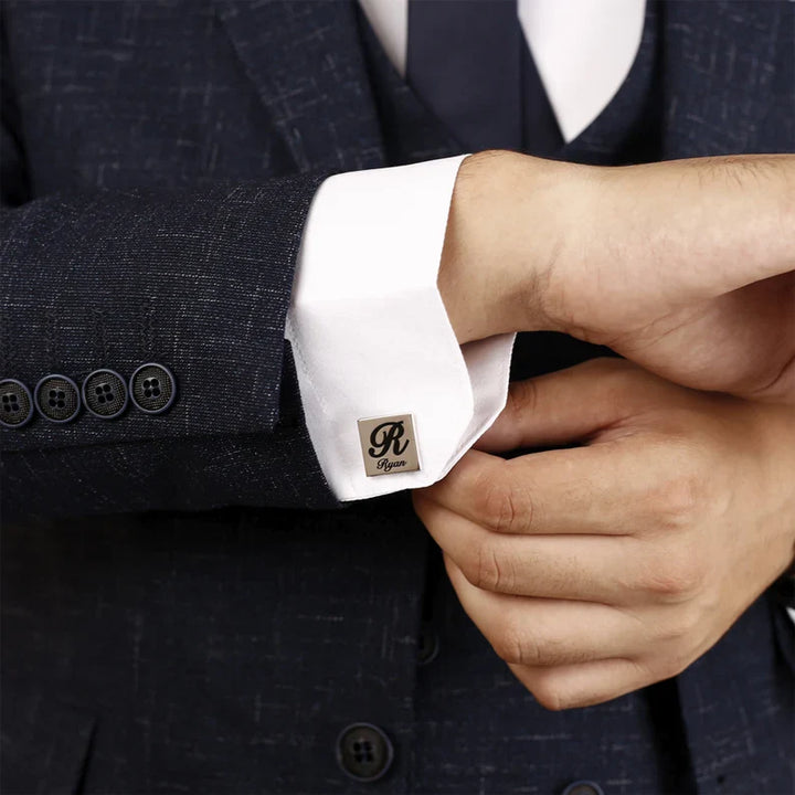 Square Bold Initial Cufflinks