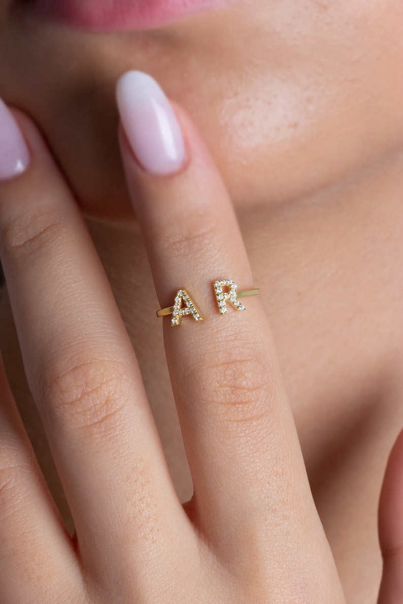 Diamond Initial Ring