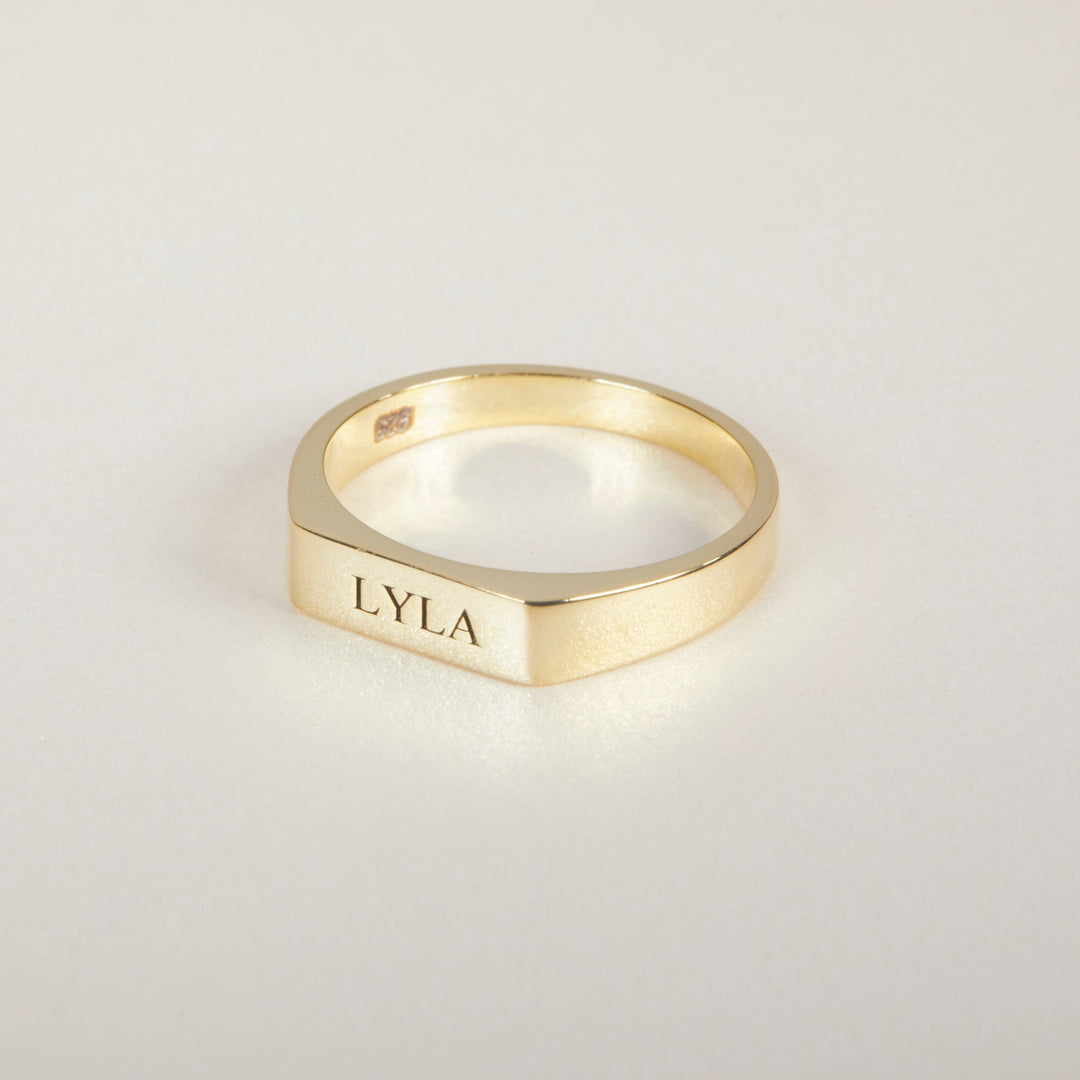 14K Gold Name Ring - Custom Name Jewelry - Minimalist Gift for Her - Ring With Name - Women Jewelry - Modern Handmade Rings for Women